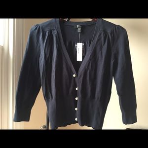 J Crew Sweater Cardigan 3/4 Sleeve Pearl Buttons
